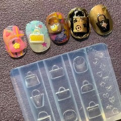 3D Handbag Gel Nail Art Mold Arts Resin Clutch Molds for Accessories Supplies…