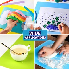 3 Pack 15.7”x11.7″ Premium Silicone Mats for Crafts Silicone Craft Playdough Mat