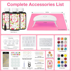 300G UV Resin Kit with Light and Molds, Arts and Crafts for Adults, Jewelry Maki