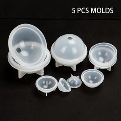 5/10Pcs Silicone Resin Casting Mold DIY Round Epoxy Mould Craft Making Tool Kit