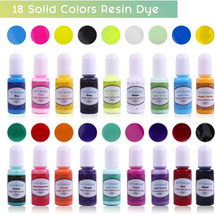 LET’S Resin 18 Colors Epoxy Pigment, Opaque Liquid Resin Colorant Each 0.35Oz,Od