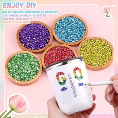 Multicolor 4mm Flatback Resin Rhinestones 12600Pcs with B7000 Glue for Jewelry