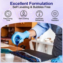 Crystal Clear Epoxy Resin Kit 32OZ Bubble-Free Anti-Yellowing Self-Leveling