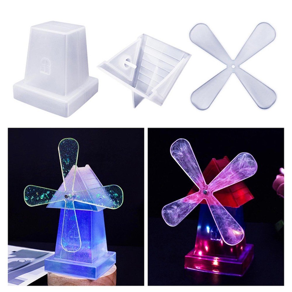 Silicone Mould Resin Rotary Windmill Epoxy Casting Ornament Decor Craft Mold