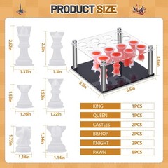 DIY Kit Include 1 Chess Piece Holder Metal and 16 Silicone Chess Molds for Ep…