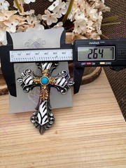 Vintage double Cross handmade silicone mold for crafts