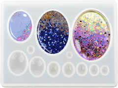 10 Cavities Cabochon Gems Silicone Mold Oval Resin Jewelry Molds Resin Casting M