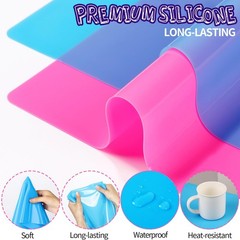 Silicone Mat for Resin Molds, 2 PCS 15.7″ x 11.7″ Playdough Mat, Silicone Mat