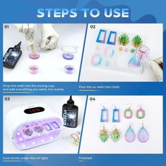 UV Resin 300G, Crystal Clear UV Resin Glue – No-Yellowing, Hard Type, Low Viscos