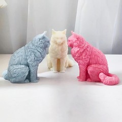 Creative 3D Cat Animal Cylinder Mold – Versatile Silicone for Candle Making