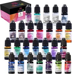 Alcohol Ink Set 26 Colors Epoxy Resin Dye 0.35oz Vibrant Resin Art