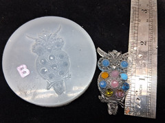 Handmade owl diamond pendant B mold-MOLD ONLY-