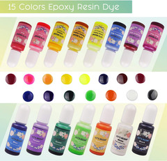 LETS RESIN Epoxy Resin Dye15 Color Translucent Multicolor