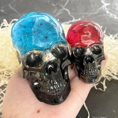 Set of Large + Medium + Small 3D Skull Resin Molds Flexible Clear Silicone Skull