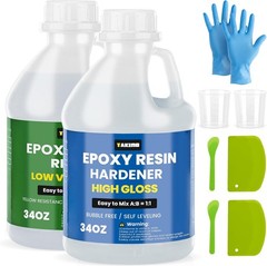 Epoxy Resin – Self leveling, easy mixing, crafts, coatings, clear – Gallon 68OZ