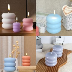 3 PCS Round Cylinder Molds Pillar Candle Mold Multiple Size White