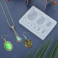10 Cavities Cabochon Gems Silicone Mold Oval Resin Jewelry Molds Resin Casting M