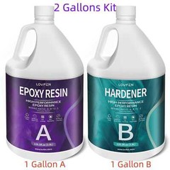 Fast Cure 1:1 Ultra Clear Epoxy Resin 2 Gallons AB Kit (1 Gallon A + 1 Gallon B)