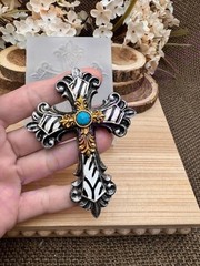 Vintage double Cross handmade silicone mold for crafts
