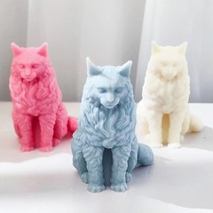 Creative 3D Cat Animal Cylinder Mold – Versatile Silicone for Candle Making