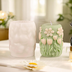 Tulip Flower Cylinder Flower Resin Mold – Resin Casting Silicone Molds for Home