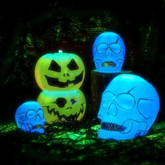 5 Pcs Large + Medium + Small 3D Skull Pumpkin Resin Molds, Flexible Silicone Ske
