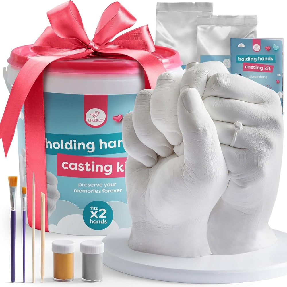 – Holding Hand Casting Kit for Couples with Base & Paints, Hand Sculpture Hand M