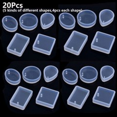 20pcs Epoxy Resin Casting Molds Silicone Mould for DIY Jewelry Pendant Making