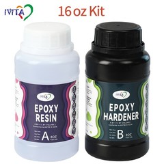 IVITA 16oz kit Epoxy Resin Casting Self-Leveling Crystal Clear Bubble-Free 1:1