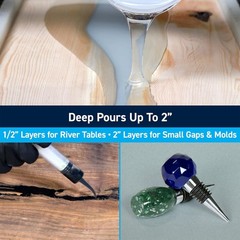 Thickset Deep Pour Epoxy Resin Kit – Gallon Crystal Clear Formula for 1/2″ – …