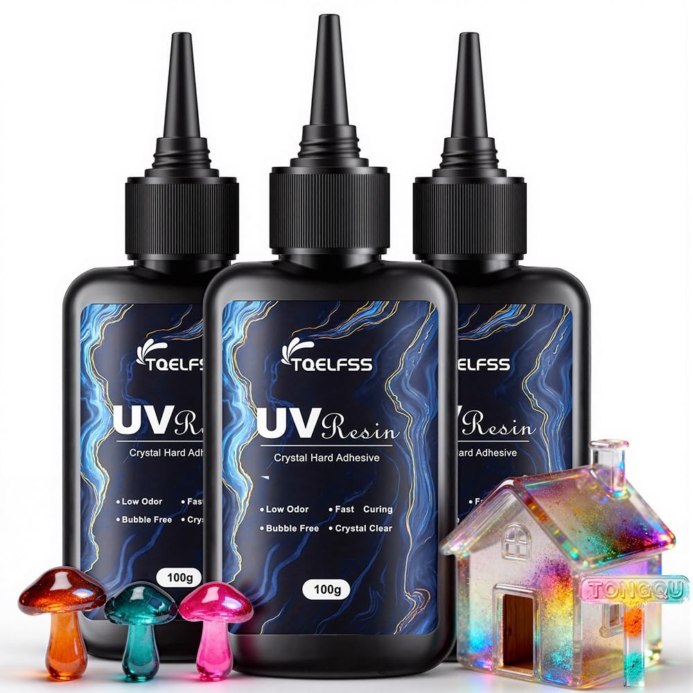 300g UV Resin,Crystal Clear,Hard UV Curing epoxy Resin, Upgraded Formula,odorles