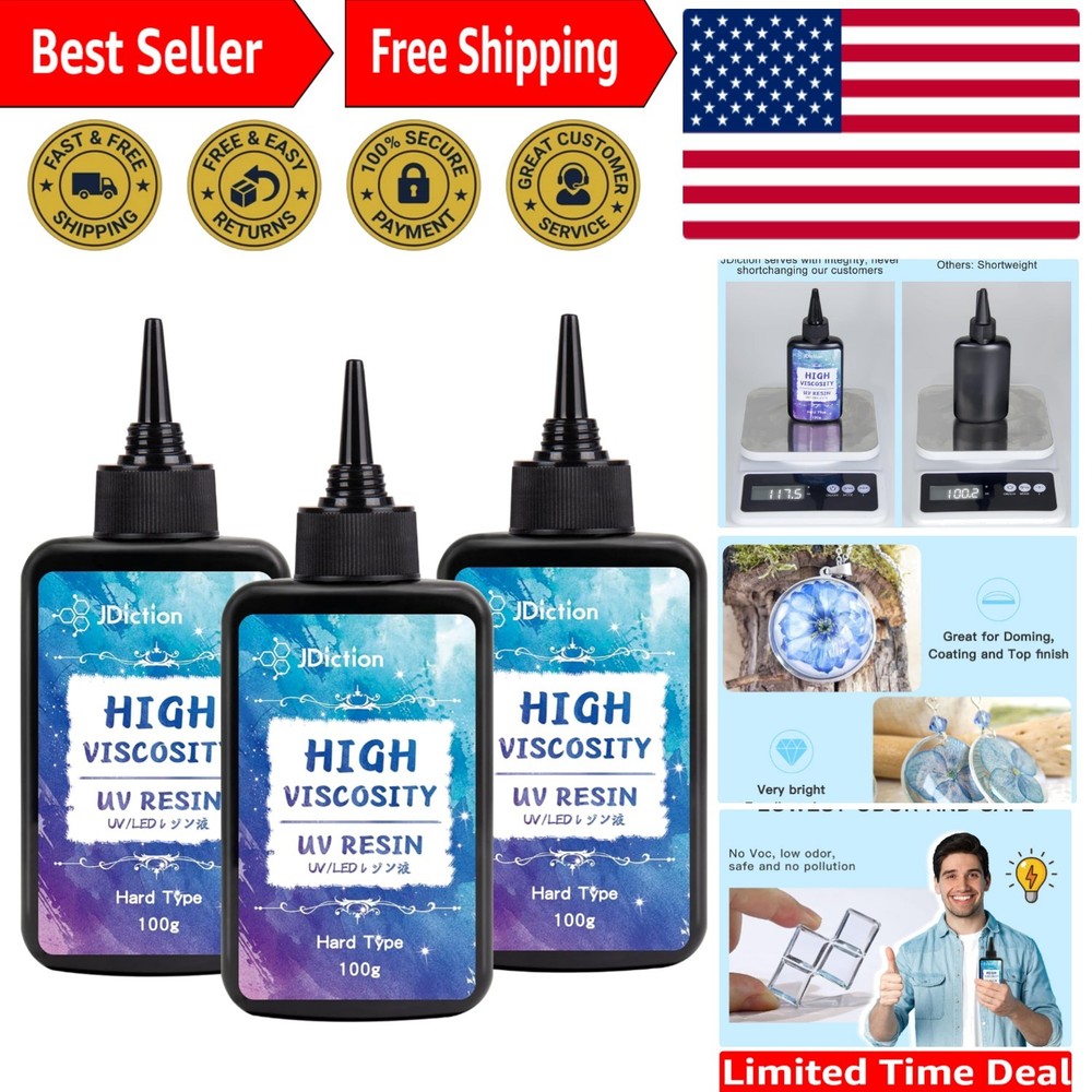 Upgrade Your Crafting with 300g High Viscosity UV Resin – Clear & Durable Finish