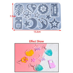 Silicone Resin Jewelry Mold Heart Moon Pendant DIY Craft US