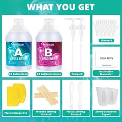 1 Gallon Epoxy Resin Kit 2 Part Crystal Clear Resina Epoxica High Gloss Odorless