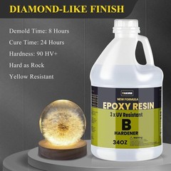 68OZ 3×UV Resistant Resin Kit,No Bubble & Crystal Clear Epoxy Resin for Coating