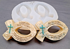 Textured Jesus fish stone handmade silicone mold