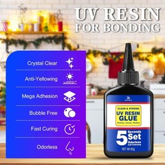 UV Resin Glue Kit with Light 60g for Bonding & Curing