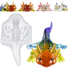 Let’s Resin Large Axolotl Molds Silicone, 3D Detailed Medium, clear