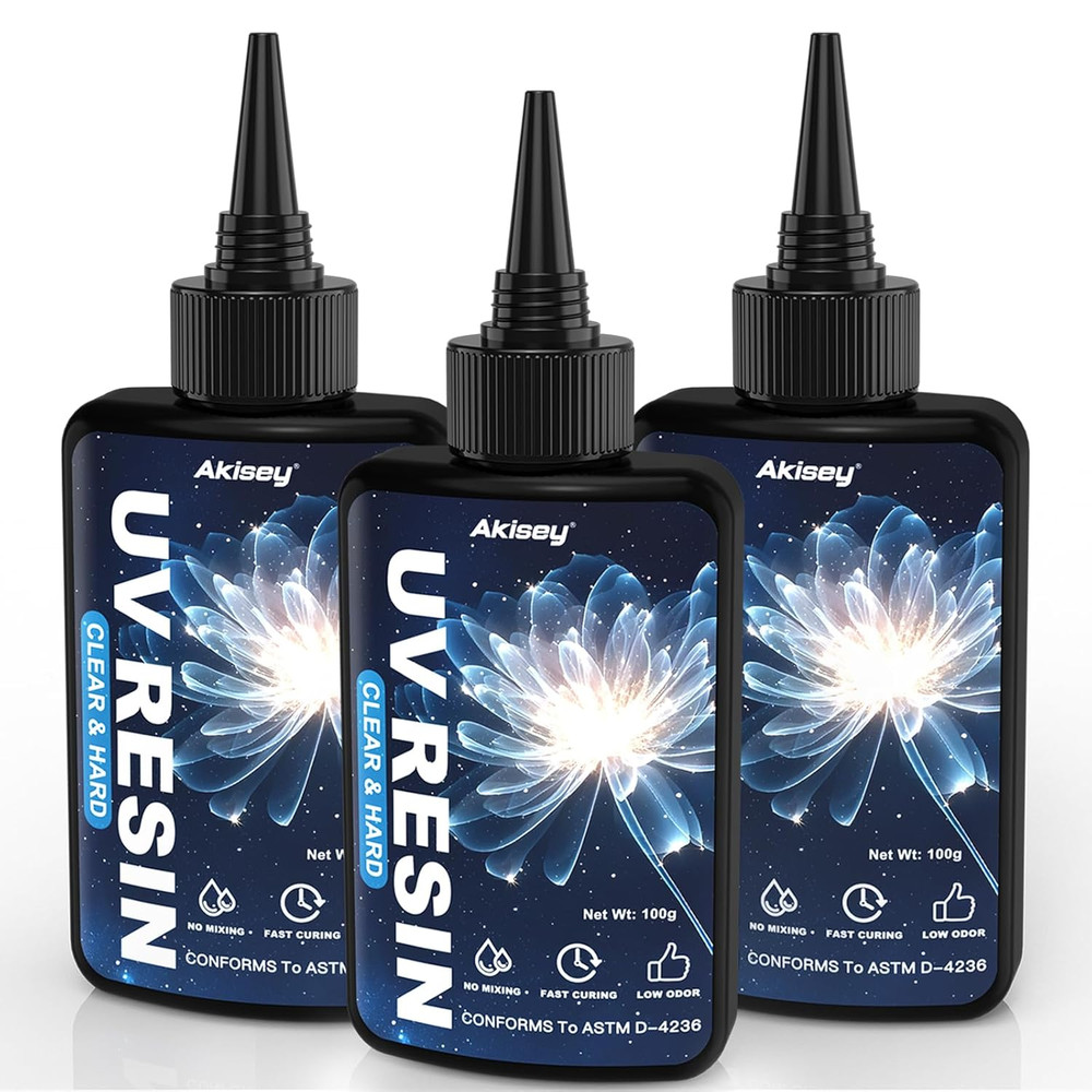 UV Resin 300G Crystal Clear UV Resin Glue – No-Yellowing Hard Type Low Viscos