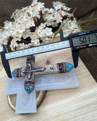 Crucifix-double Cross Silicone Mold for Fondant-Resin-polymer Clay-Handcrafts