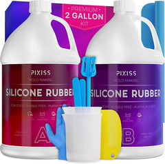 Liquid Silicone Rubber Mold Making Kit Bubble Free Translucent Clear Ratio 1 Gal