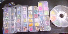 HUGE NEW LOT of resin craft mix ins flowers gems seashells butterflys & more