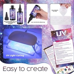 UV Resin Jewelry Making Kit with Silicone Molds UV Light,DIY Kits Jewelry Bra…