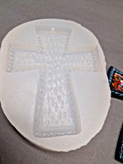 Textured Cross handmade silicone mold for crafts