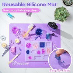 HeyClear UV Resin Kit with Molds and UV Light for Jewelry Making -300g Super