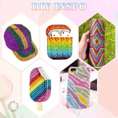 Multicolor 4mm Flatback Resin Rhinestones 12600Pcs with B7000 Glue for Jewelry