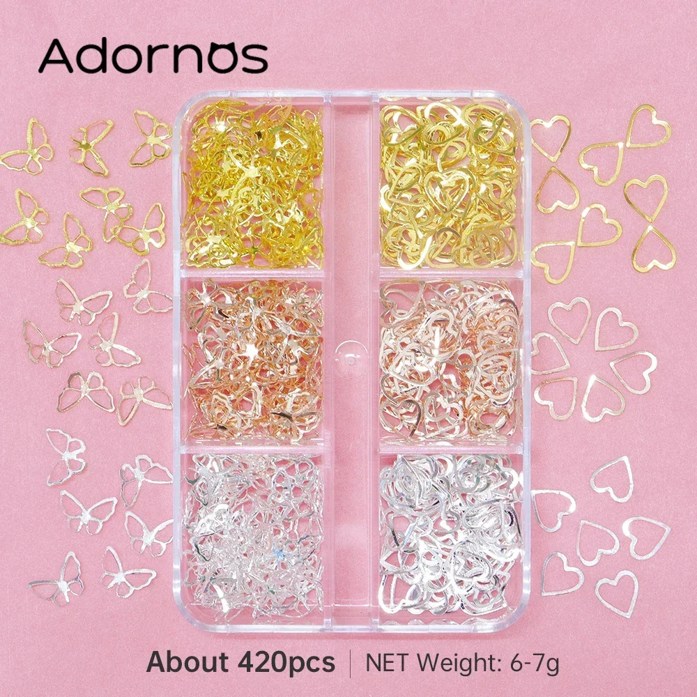 550Pcs/Box Metallic Butterfly Epoxy Accessories Stars Moon Resin Mold Silicone F