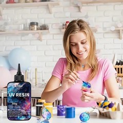 UV Resin Kit 300G, Crystal Clear Self Defoaming UV Epoxy Resin Set, High Hardnes
