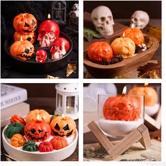 5 Pcs Large + Medium + Small 3D Skull Pumpkin Resin Molds, Flexible Silicone Ske