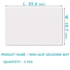 Large Clear Silicone Crafts Mats: Non-Slip Translucent Liner 15.7×23.6In (2 P…